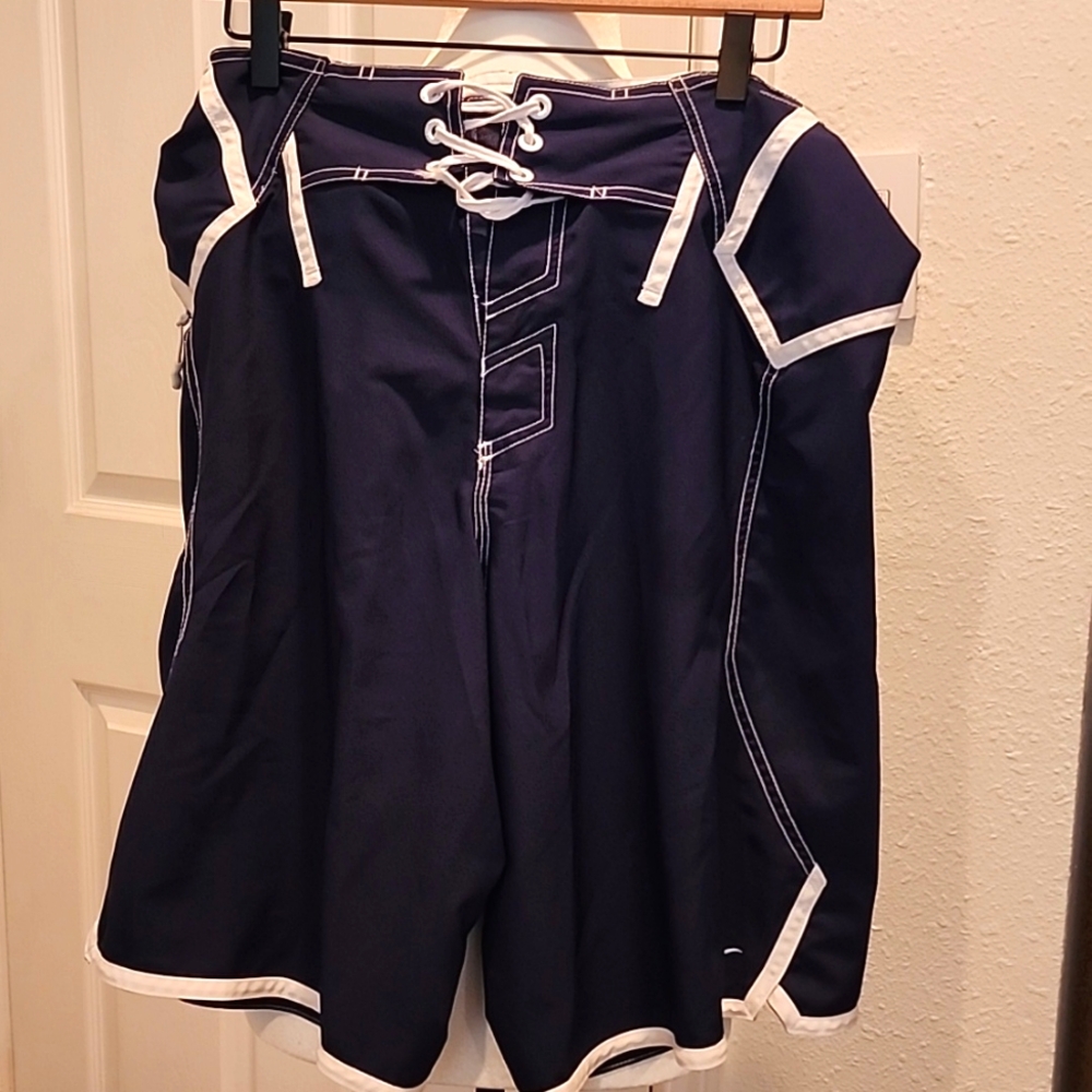 Nike Board Shorts. Navy Blue With White Piping. 32